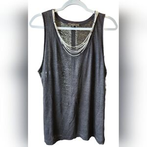 Generation Love black tank with detachable necklace